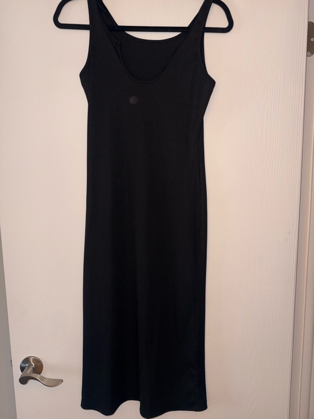 Ribbed Black Sleeveless Midi Dress